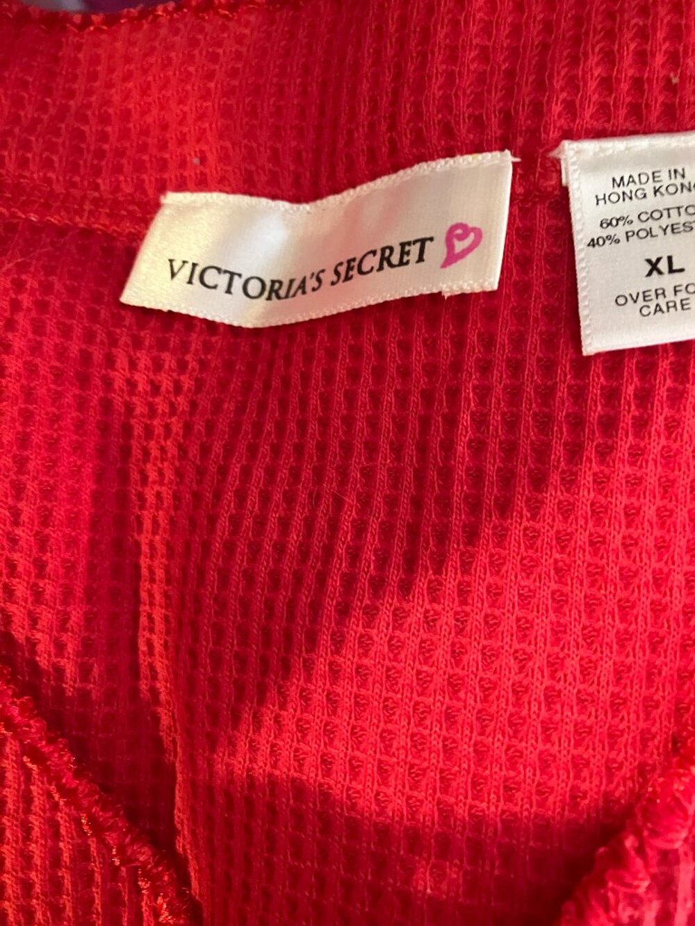 New old stock victoria's secret thermal red pajamas PJS xl long pant sleeves